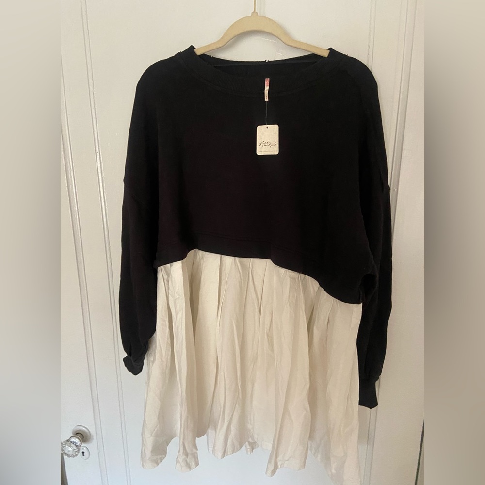 Free People Eleanor Striped Sweatshirt Dress size Small NWT
